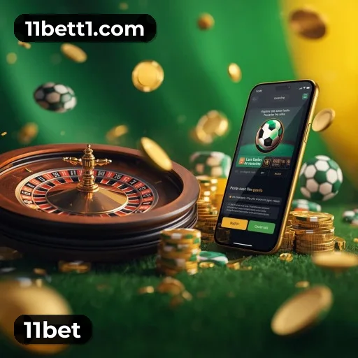 App 11bet para iOS e Android — interface mobile, login biométrico e PIX integrado